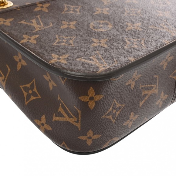 Louis Vuitton Passy Chain Shoulder Brown Black Bag Back - Picture 7 of 15